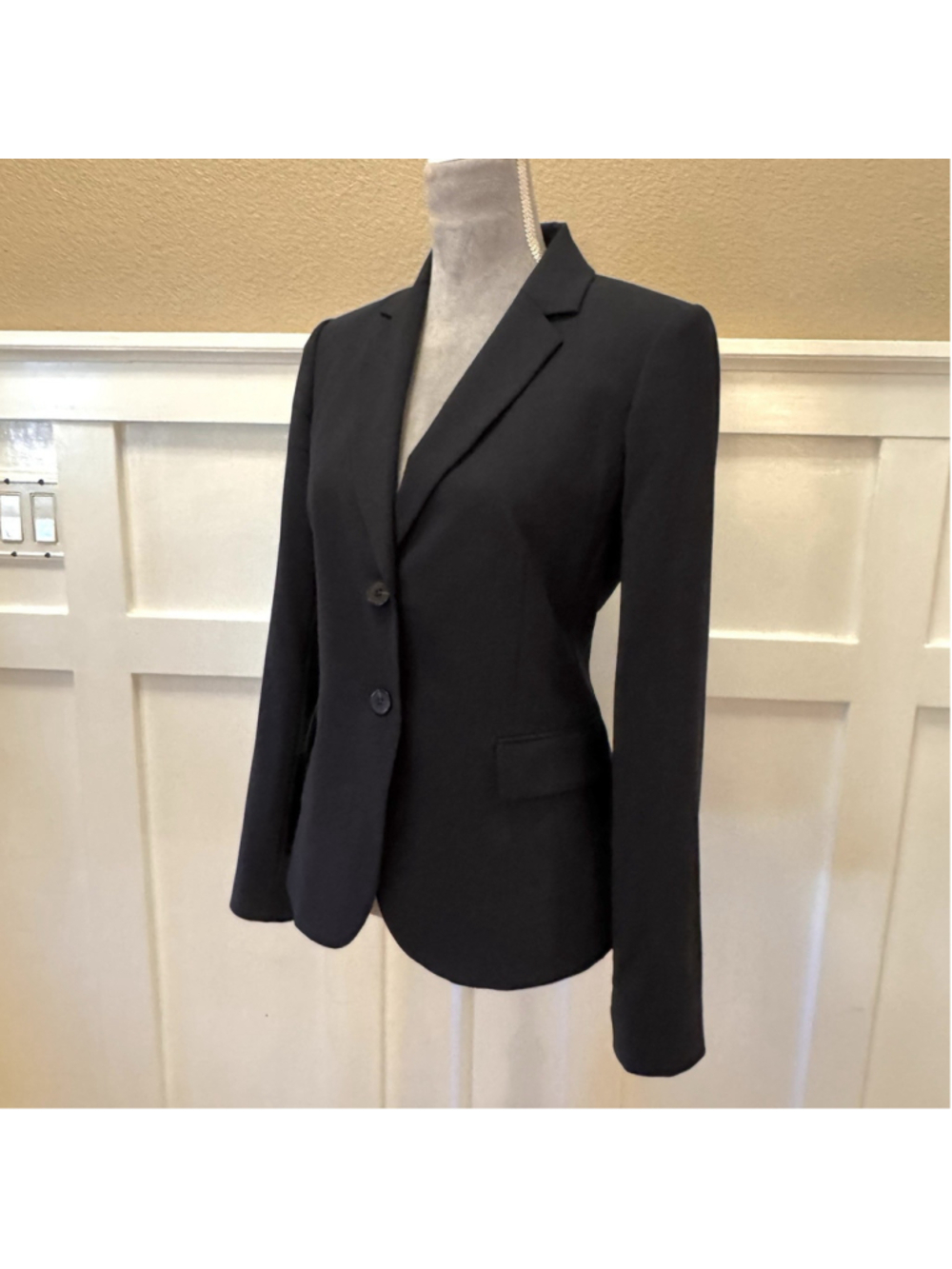Theory Classic Wool Blazer Jacket Size:6 Tailored Lined Black Women Pockets